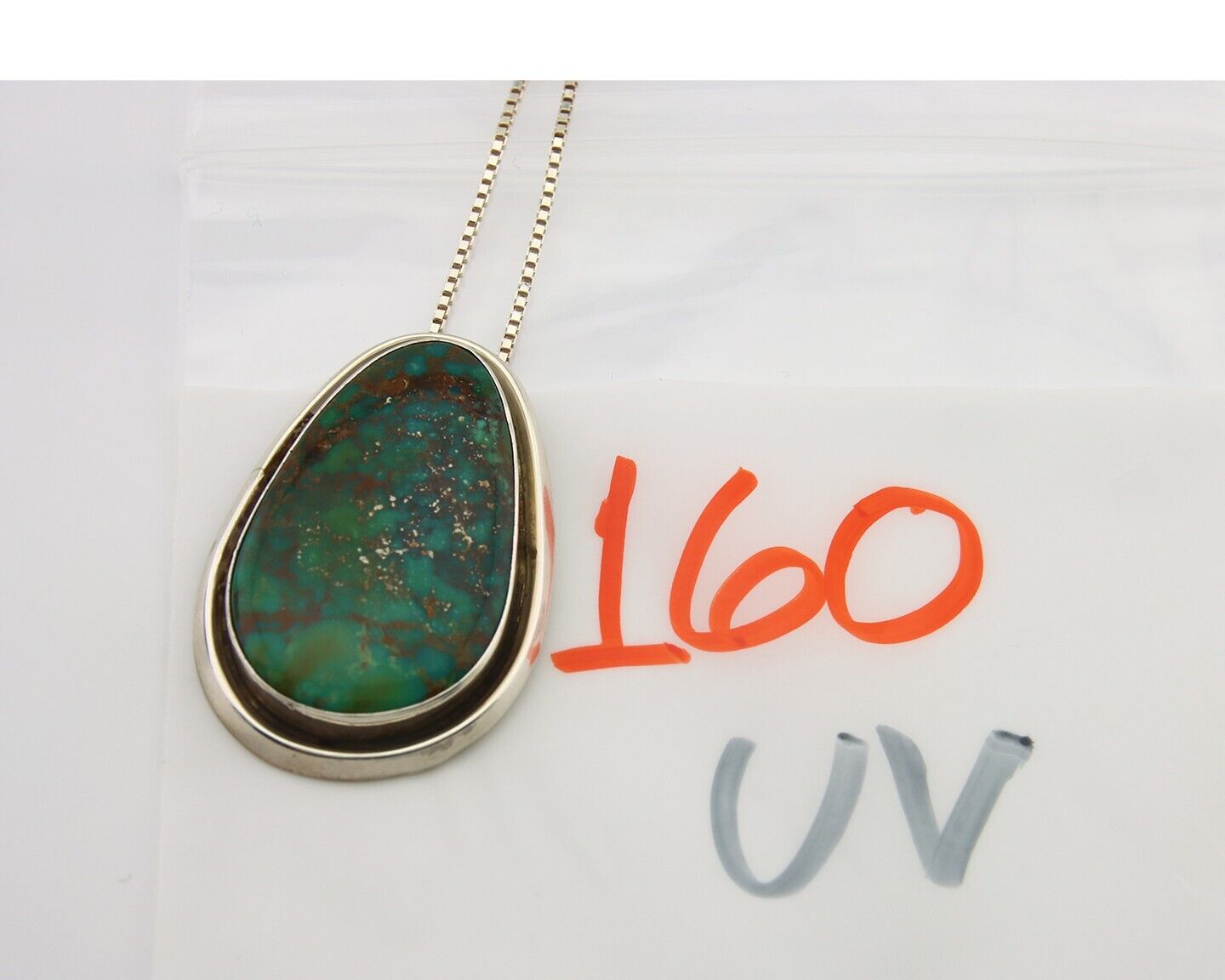 Navajo Necklace 925 Silver Natural Turquoise Artist Signed Doug Zachary C.80's