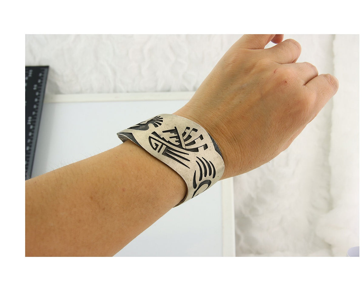 Vintage Hopi Bracelet 925 Silver Handmade Authentic Traditional