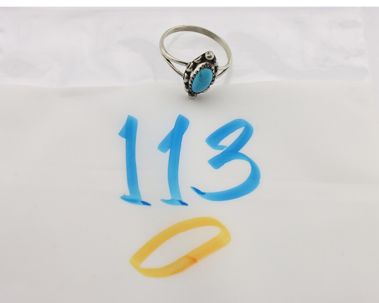 Navajo Ring 925 Silver Turquoise Artist Signed SkyStone Creations C.80's