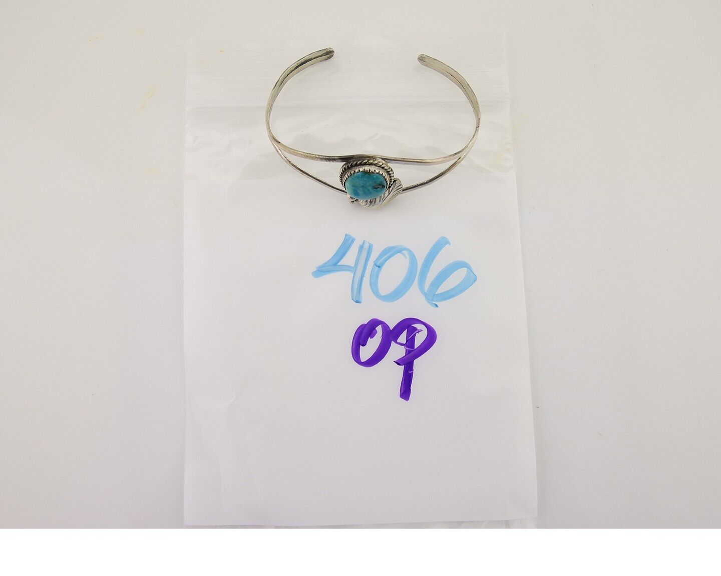 Navajo Hand Stamped Cuff Bracelet Turquoise 925 Silver Native American Artist