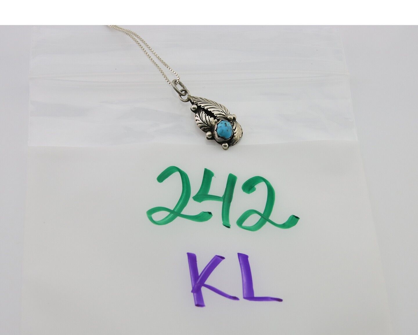 Navajo Necklace 925 Silver Natural Blue Turquoise Artist Signed Yazzie C.80's