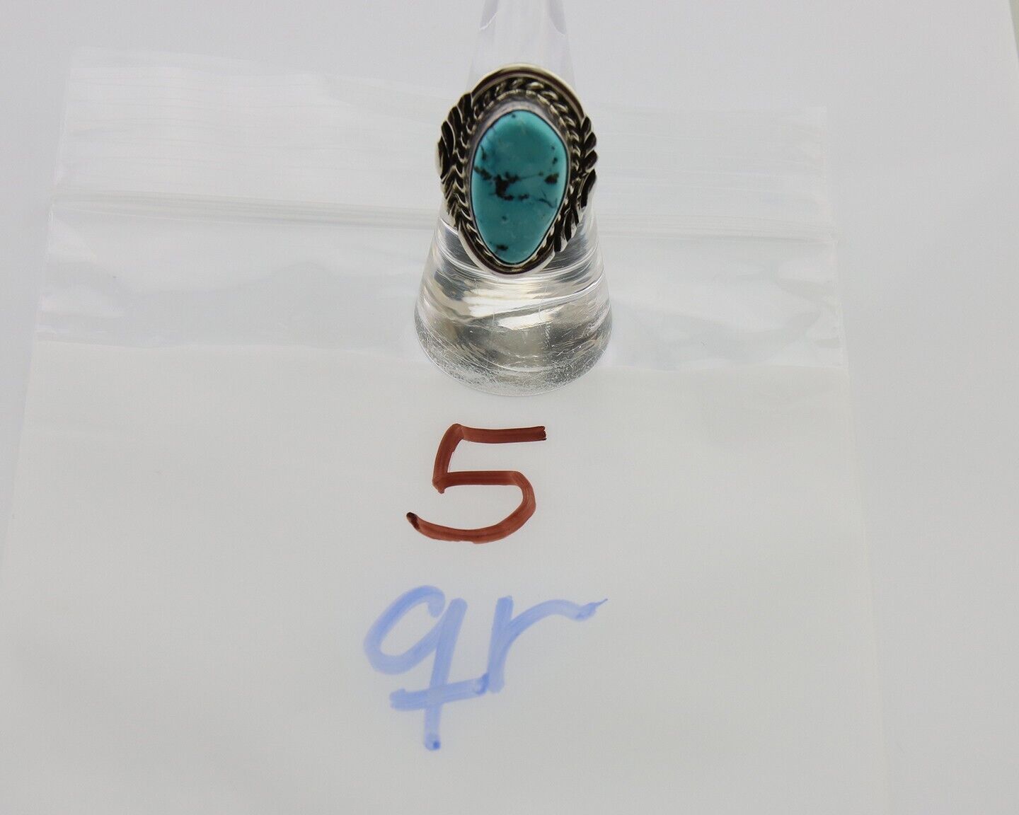 Navajo Handmade Ring 925 Silver Turquoise Signed Billy Eagle C.80's