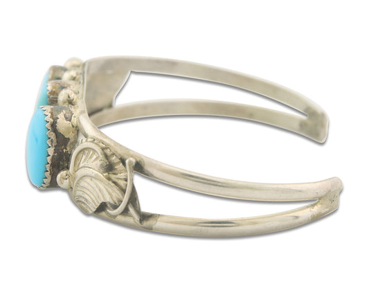 Vintage Navajo Bracelet 925 Silver Turquoise Traditional Handmade Authentic