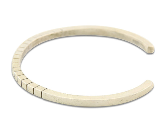 Navajo Bracelet 925 Silver Hand Stamped Signed M.C. ISASIB C.80's