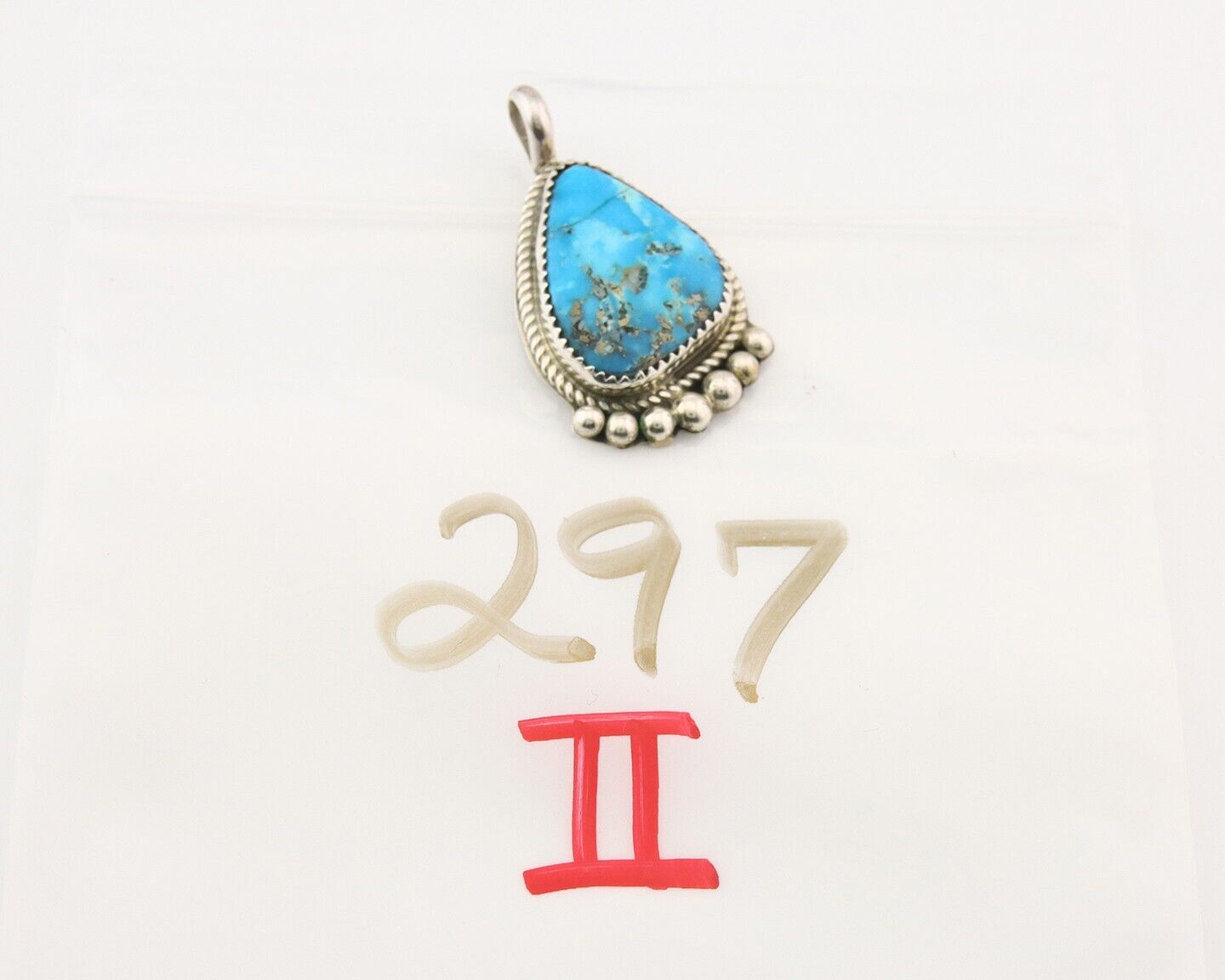 Navajo 925 Silver Pendant Turquoise Handmade Artist Signed D Spencer C.80's