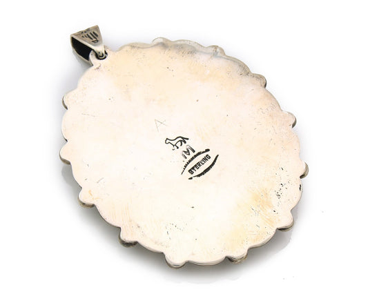 Navajo Pendant Sterling Silver Authentic Turquoise Vintage Artist Signed
