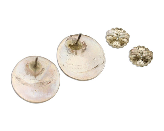 Navajo Earrings 925 Silver Natural Mined Turquoise Native American Artist C.80's