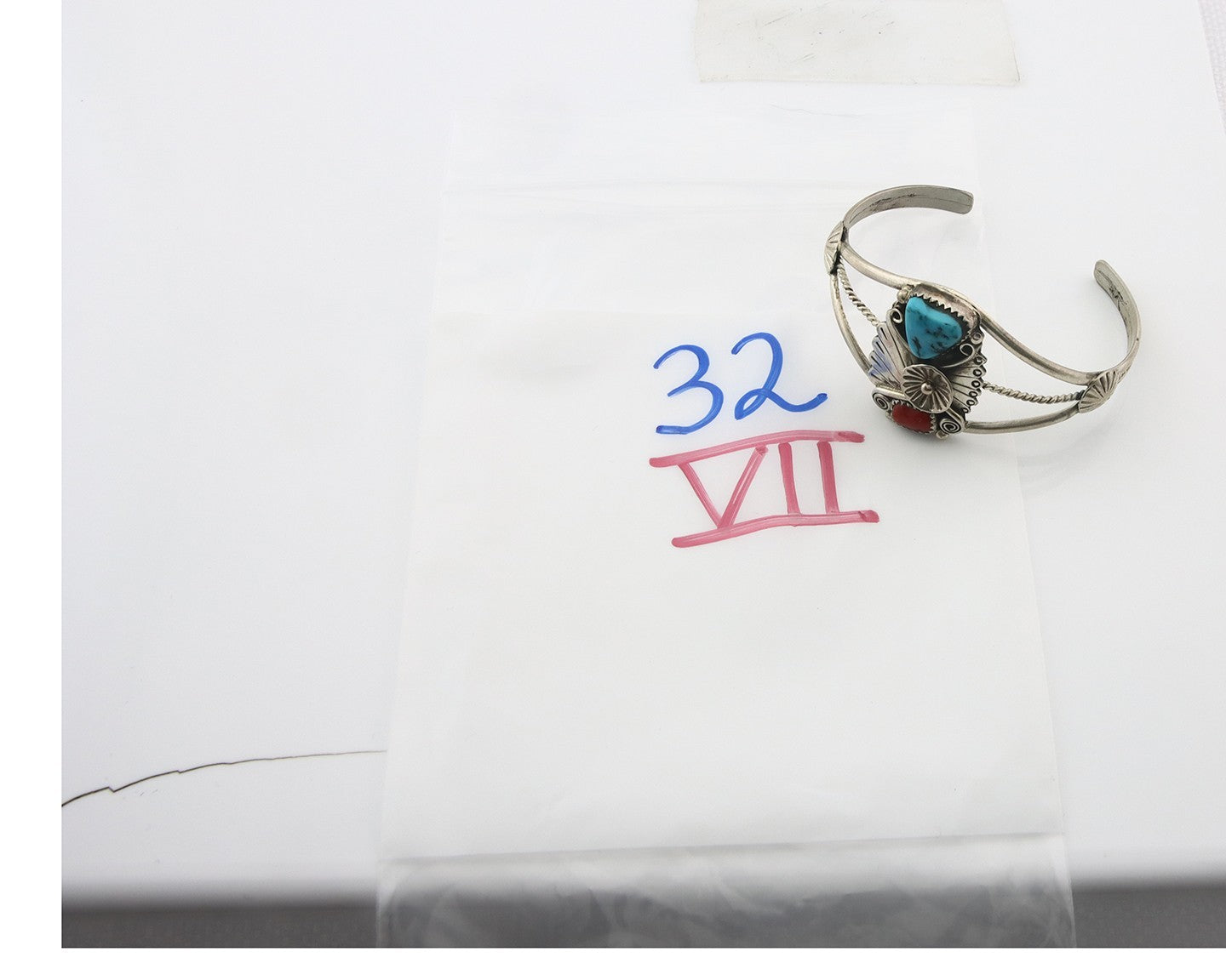 Vintage Navajo Bracelet 925 Silver Gemstone Signed Raymond Armstrong