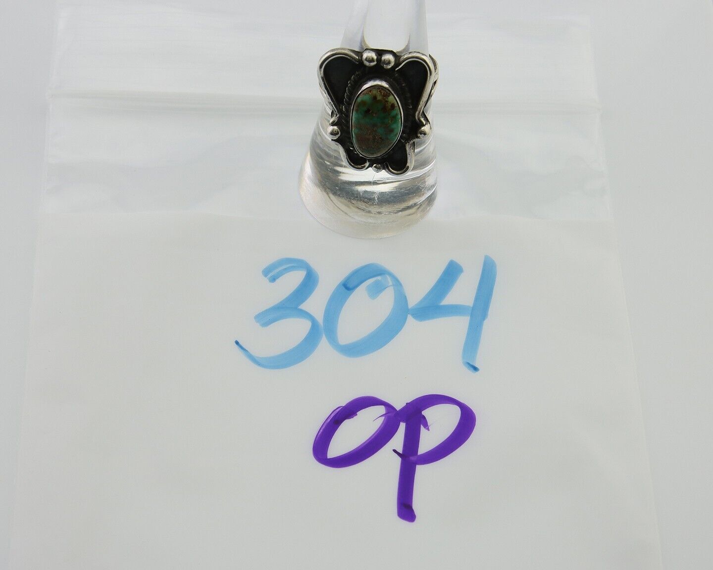 Navajo Handmade Ring 925 Silver Turquoise Native Artist C.80's