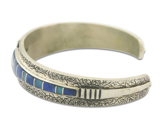 Vintage Navajo Bracelet 925 Silver Handmade Authentic Gemstone Kokopelli