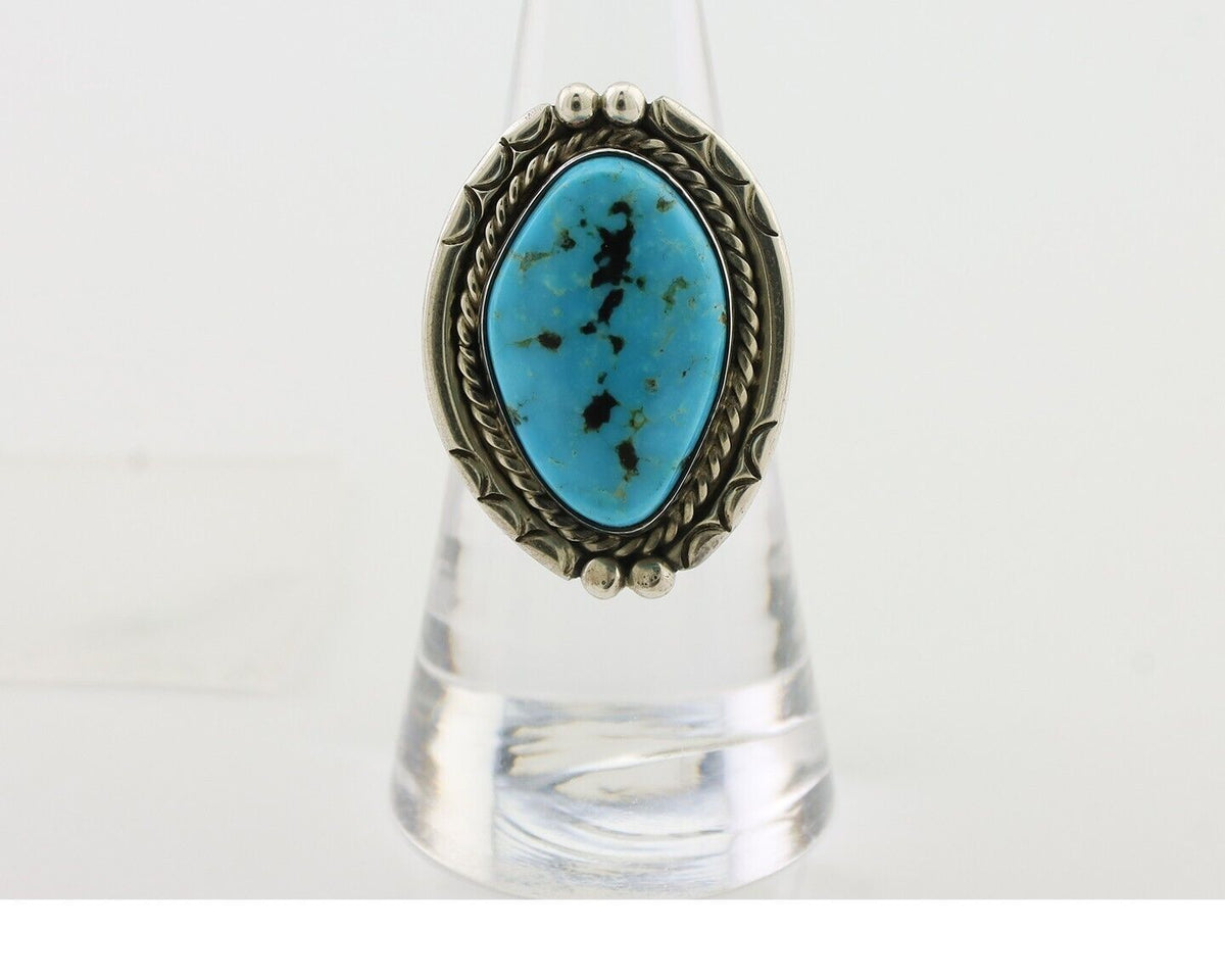 Navajo Turquoise Ring 925 Silver Handmade Native American Artist C.80's