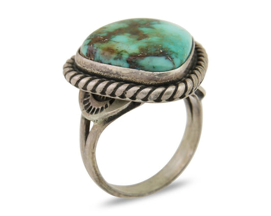 Navajo Ring 925 Silver Royston Turquoise Artist Signed Sunset C.80's