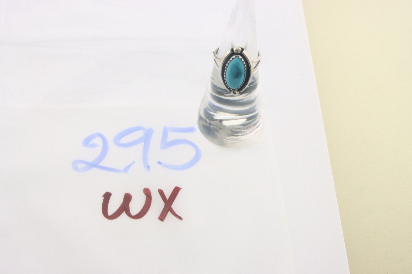 Navajo Ring 925 Sterling Natural Turquoise Native Artist C.80's Size 4.5