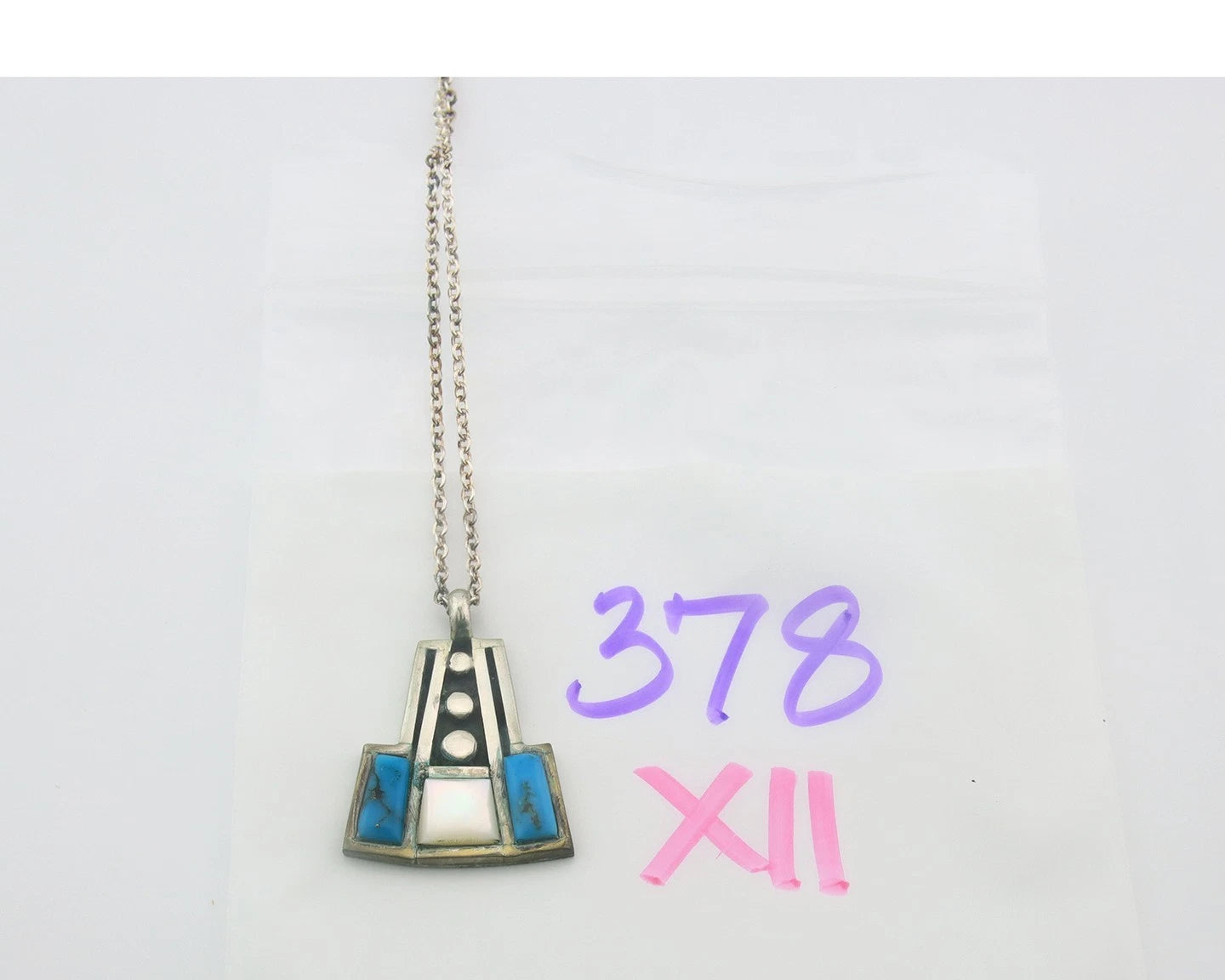 Navajo Necklace Sterling Silver Natural Blue Turquoise Vintage