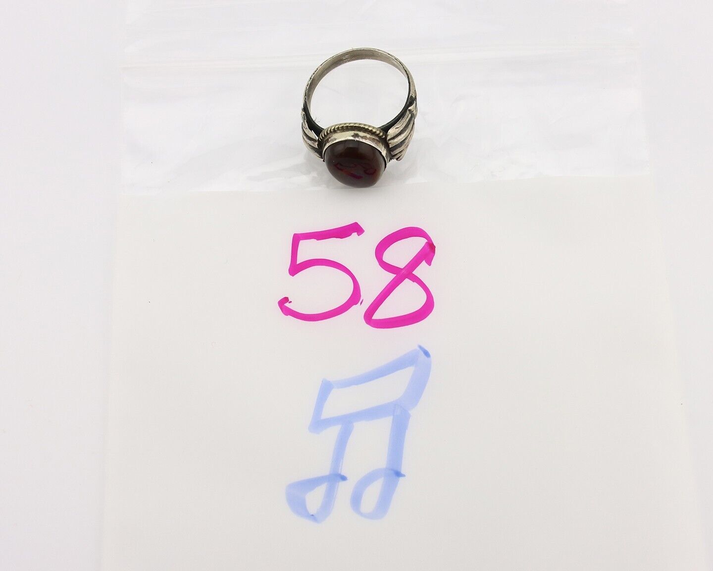 Navajo Handmade Ring 925 Silver Natural High Grade Fire Opal Native Artist C.80s