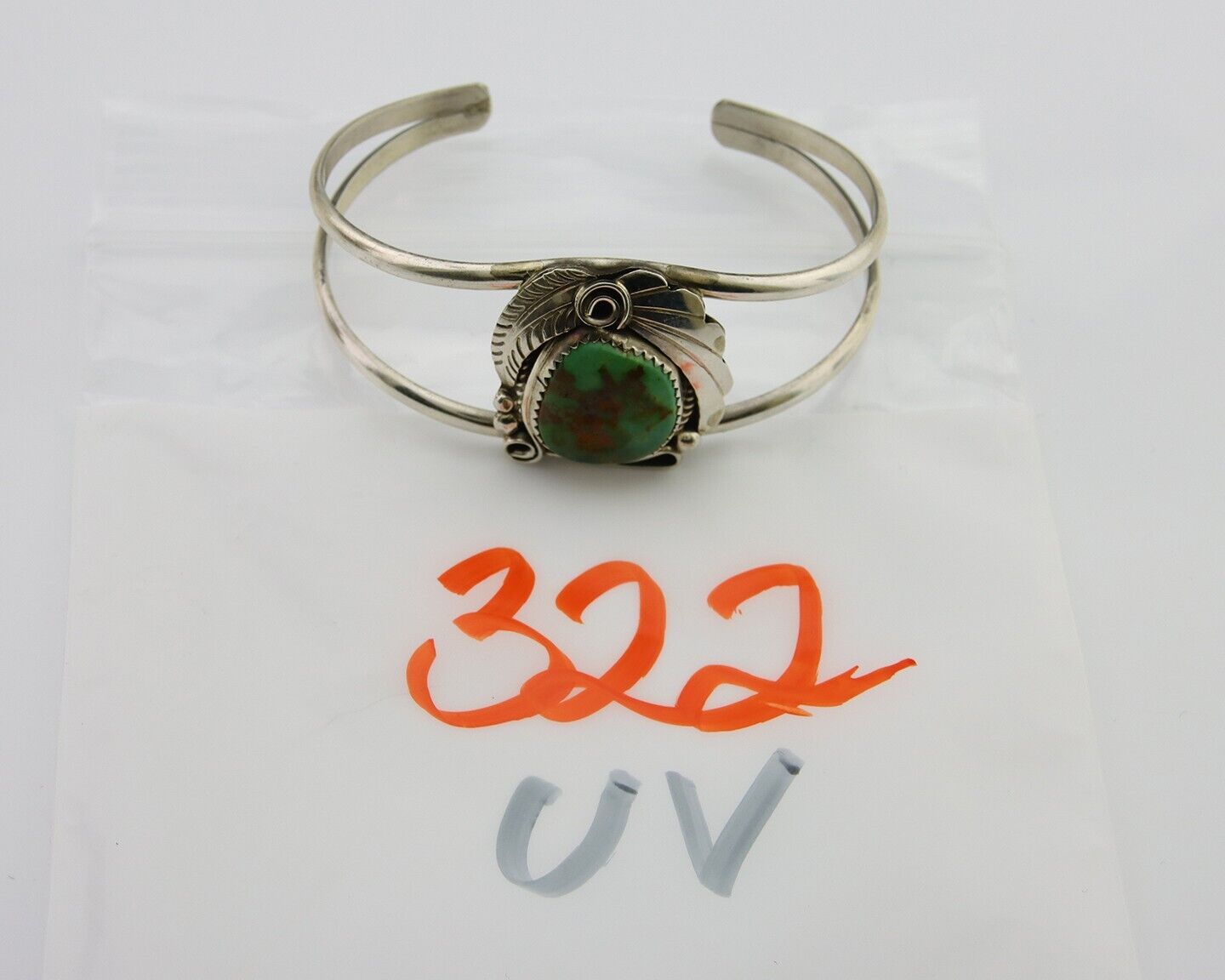 Navajo Cuff Bracelet 925 Silver Turquoise Artist Signed C Davis C.80's