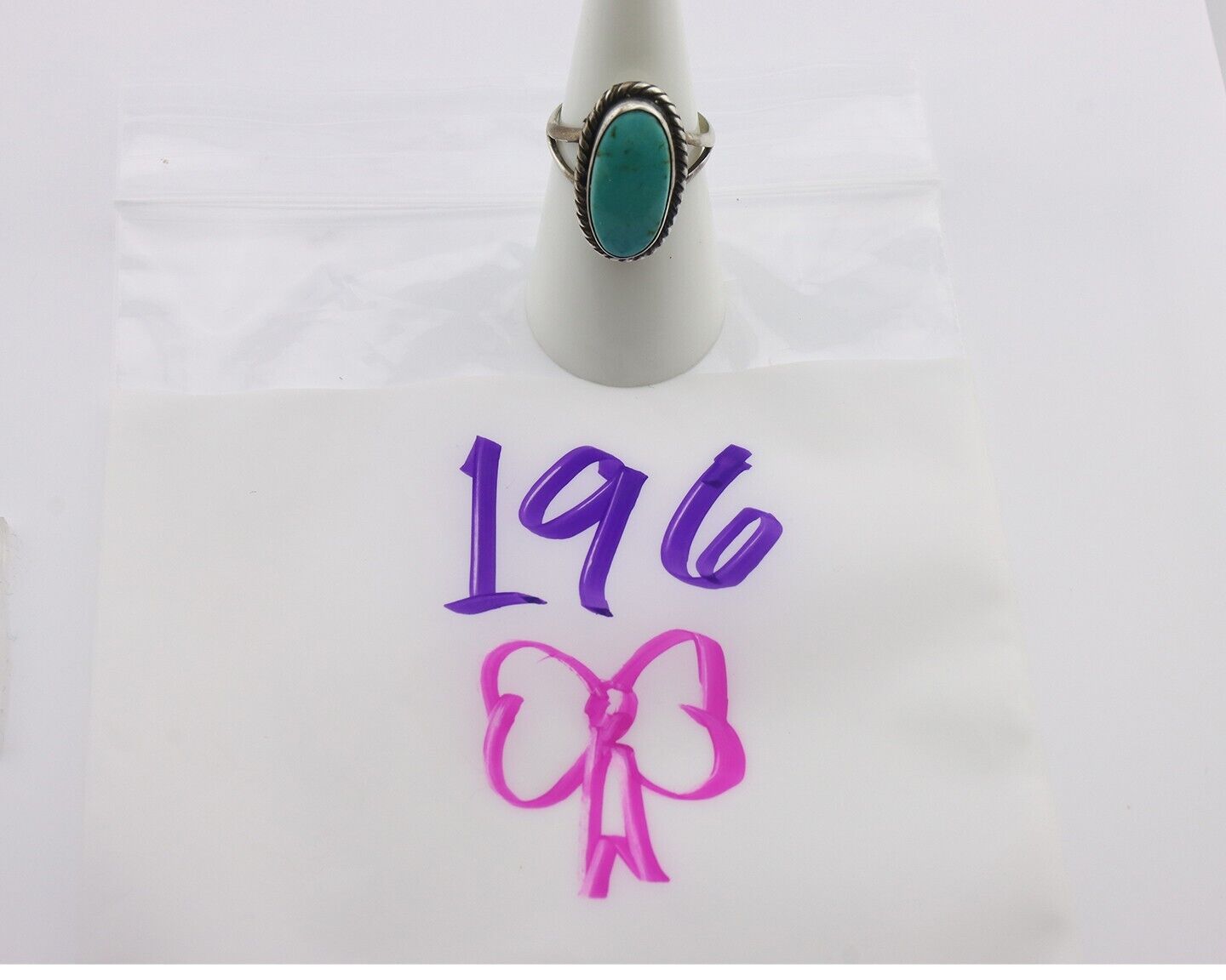Navajo Ring 925 Silver Natural Kingman Turquoise Signed M Montoya C.80's