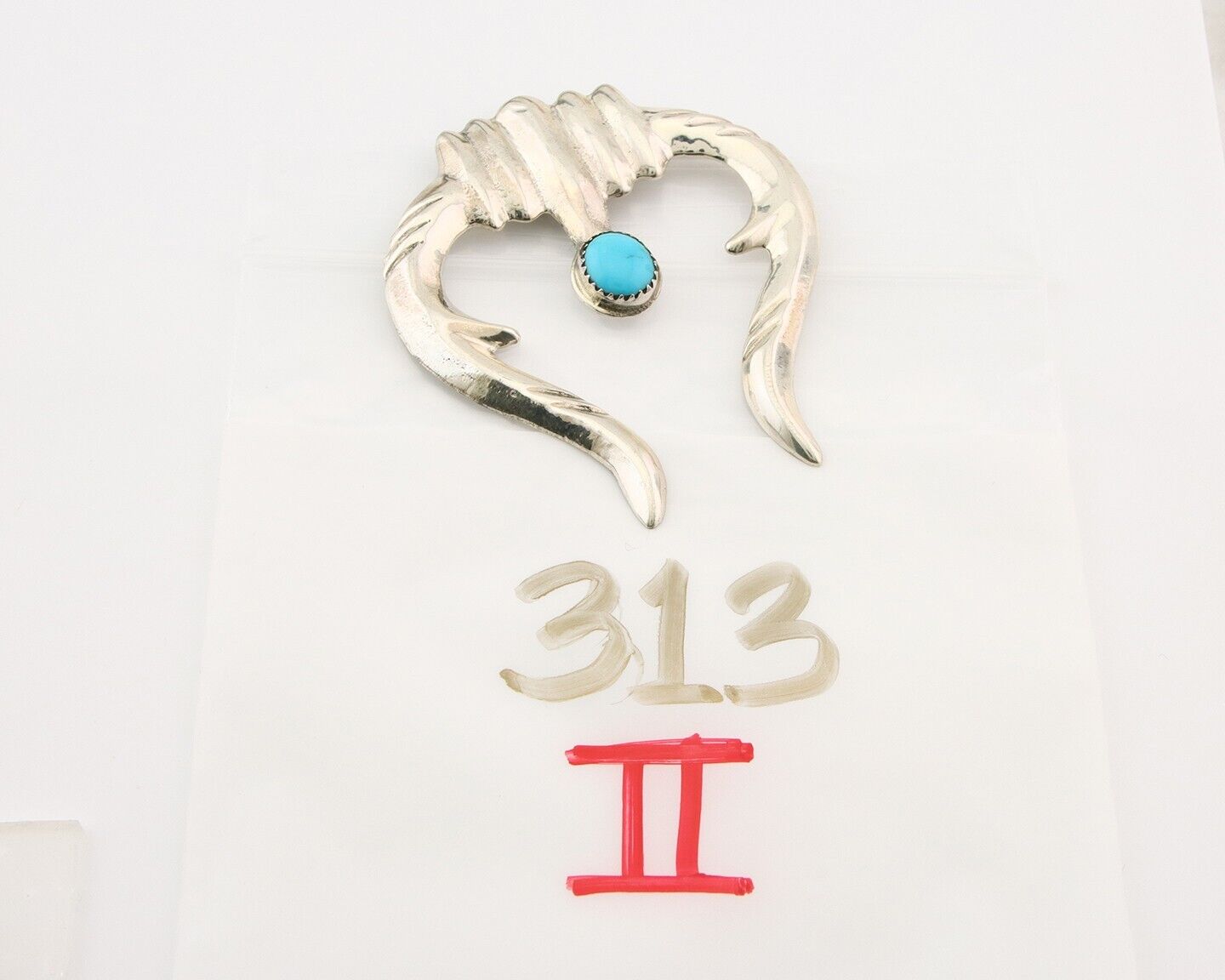 Navajo 925 Silver Naja Sand Cast Turquoise Handmade Native American Artist C.80s