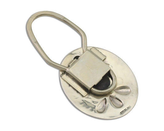 Navajo Hand Stamped Key Chain .925 Silver Handmade Native American Artist C.80's