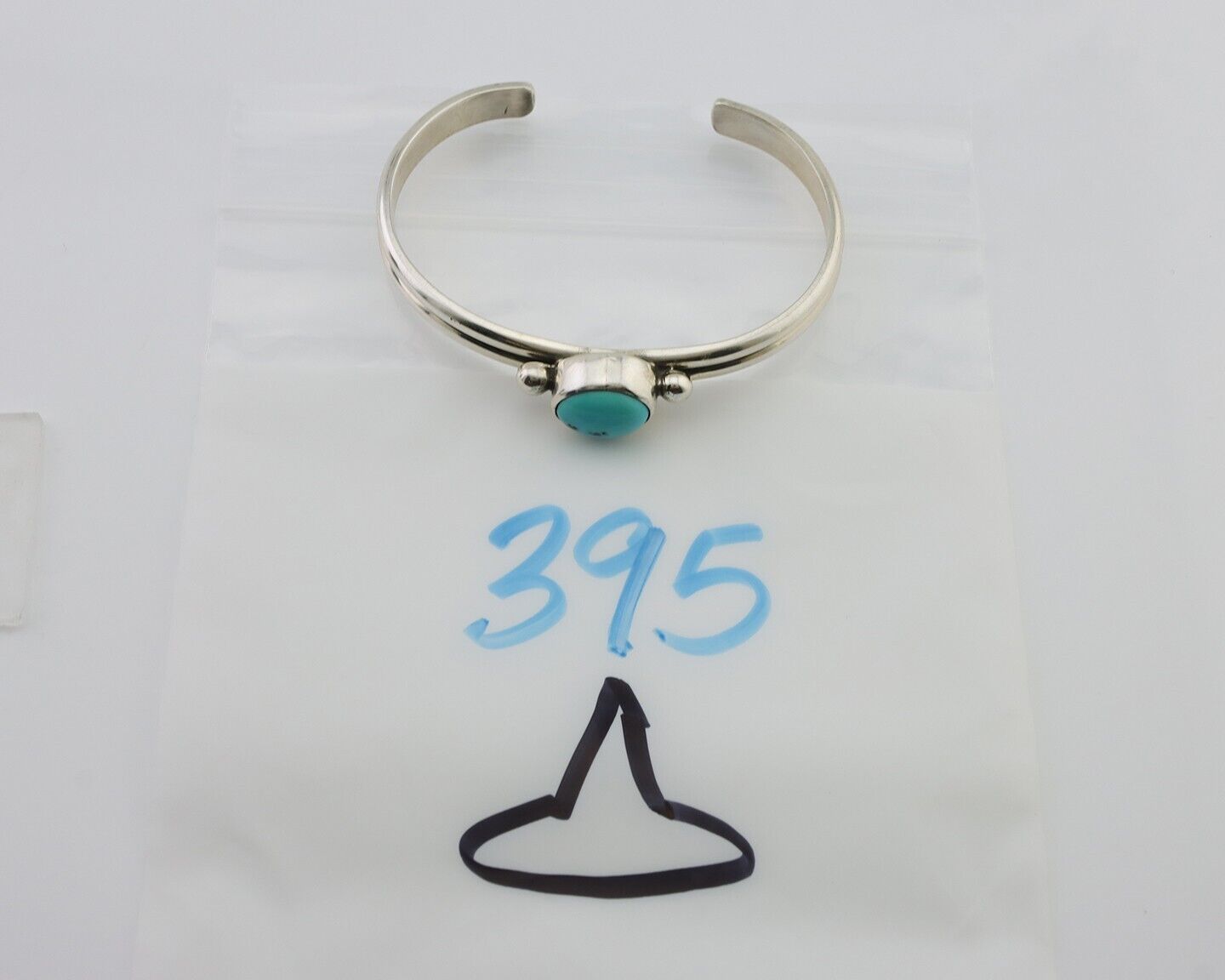 Navajo Cuff Bracelet 925 Silver Natural Blue Turquoise Native American C.80's