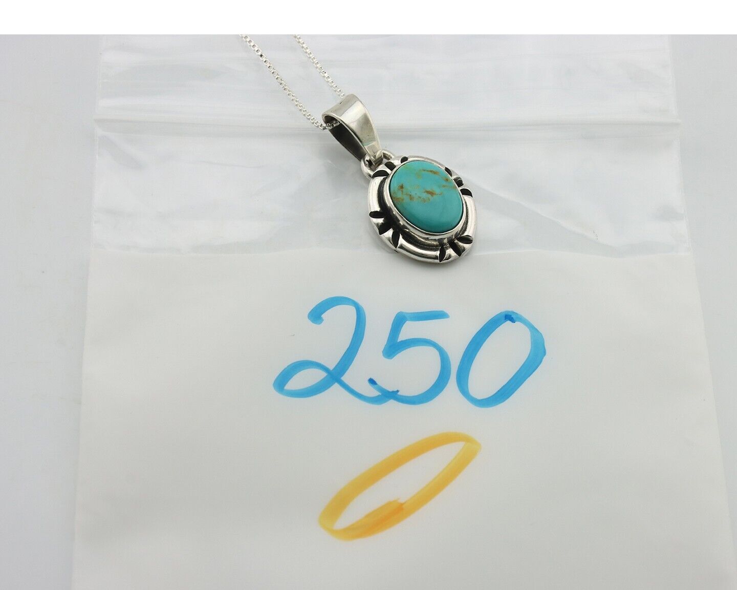 Navajo Necklace 925 Silver Arizona Turquoise Handmade Signed Gecko C.90's