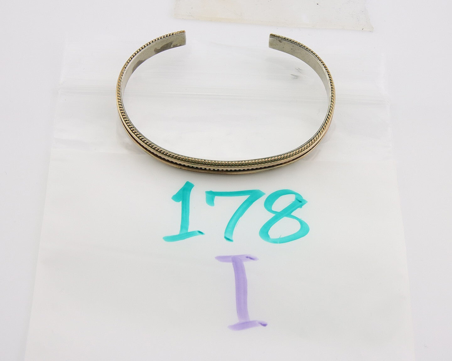 Navajo Bracelet 925 Silver & 12K Gold Cuff Artist Signed TAHE C.80's