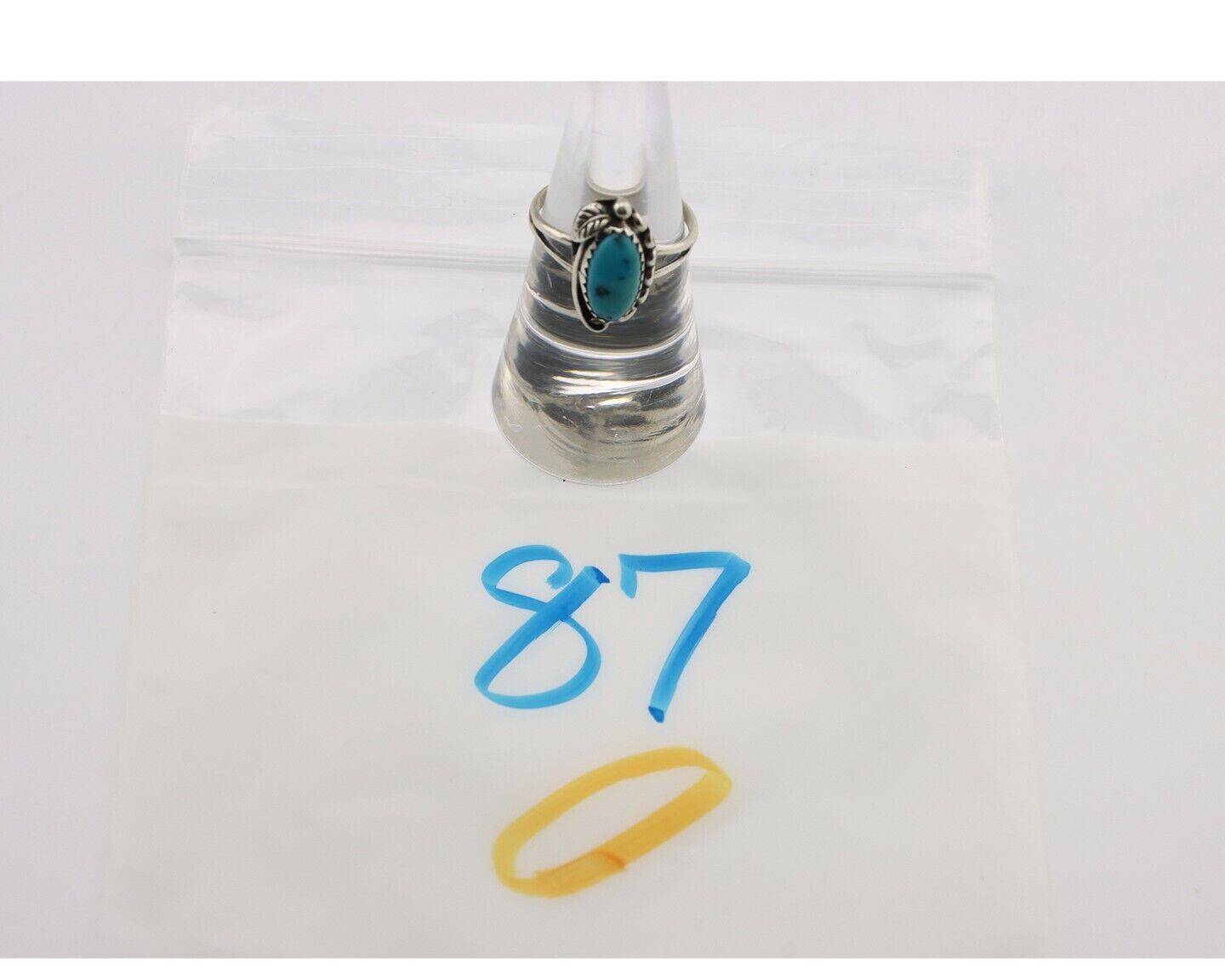 Navajo Ring 925 Silver Turquoise Artist Signed SkyStone Creations C.80's