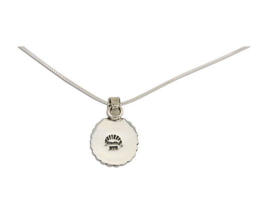 Navajo Pendant 925 Silver Natural Lapis Lazuli Signed Sunrise C.80's