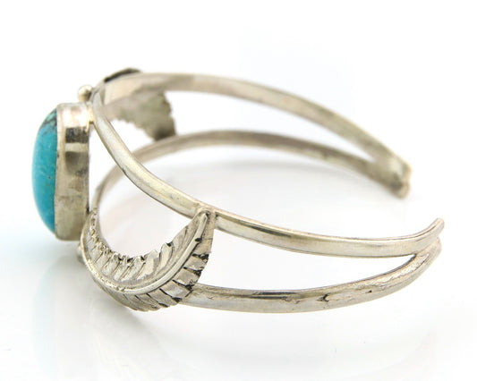 Navajo Bracelet Sterling Silver Turquoise Native American Artist Handmade