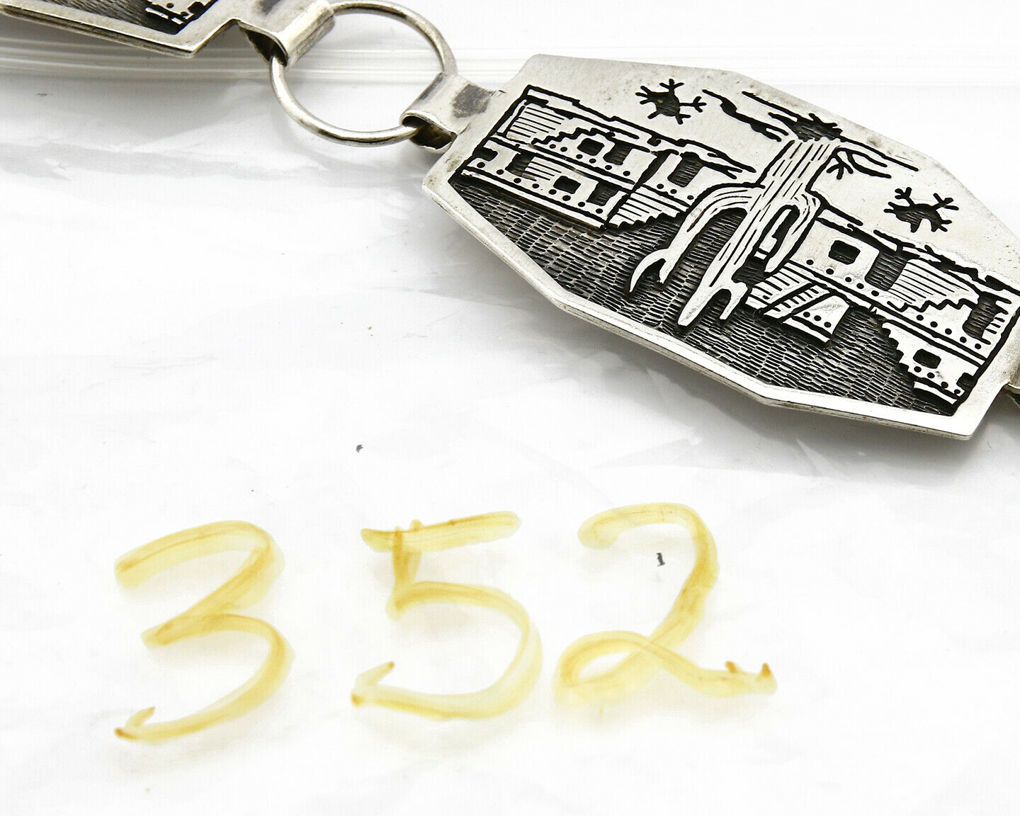 Navajo Concho Belt .925 Silver Pictograph Overlay Signed LE C.1980's