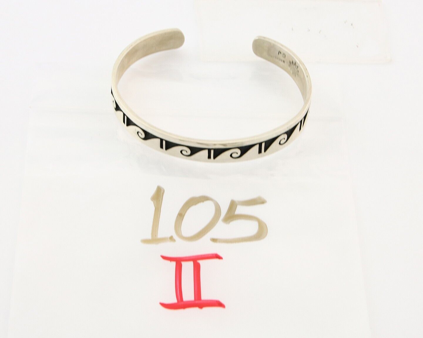 Hopi Bracelet 925 Silver Handmade Artist Signed Guy Josytewa C.80's