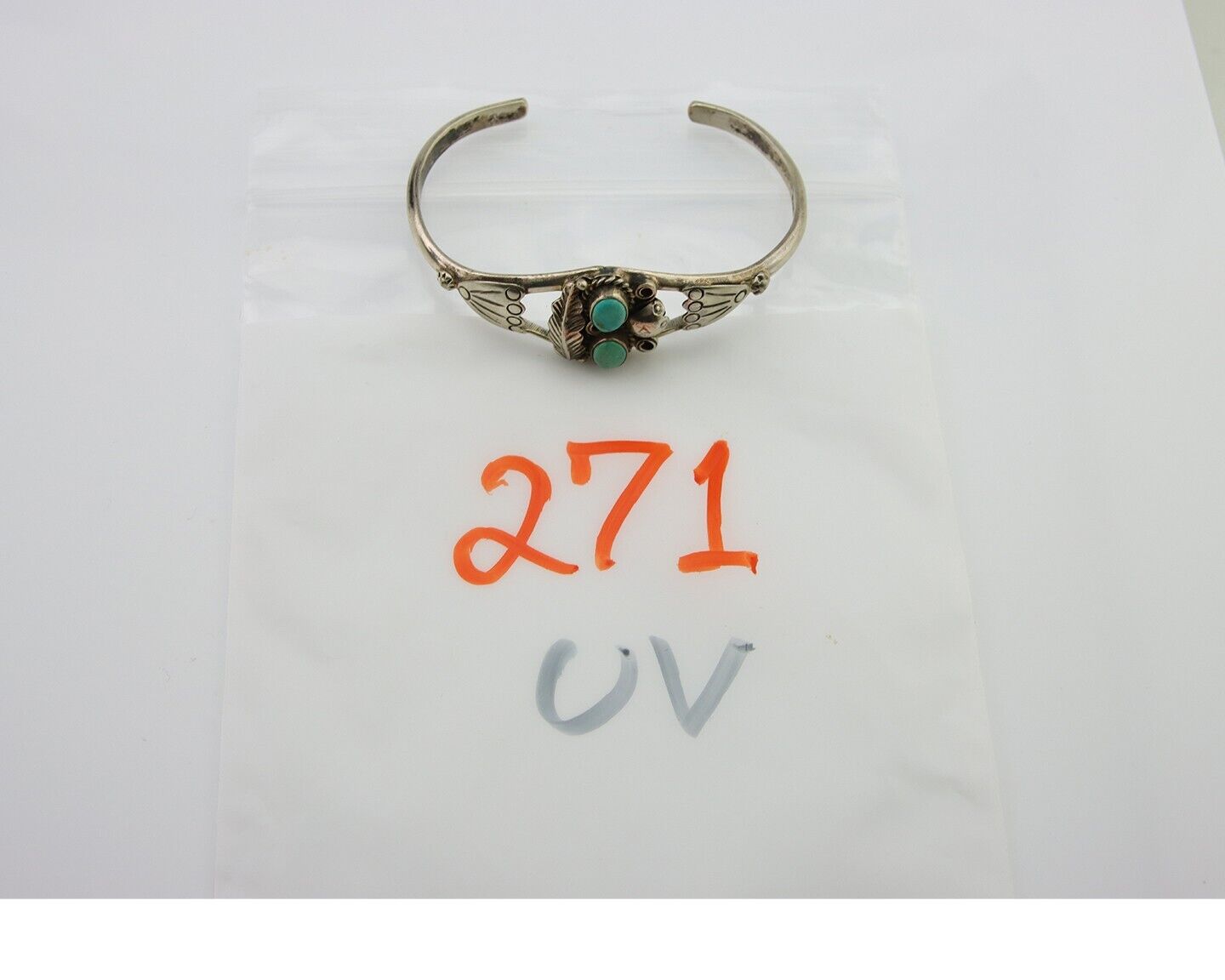 Navajo Bracelet 925 Silver Cuff Turquoise Handmade Native Artist C.80's