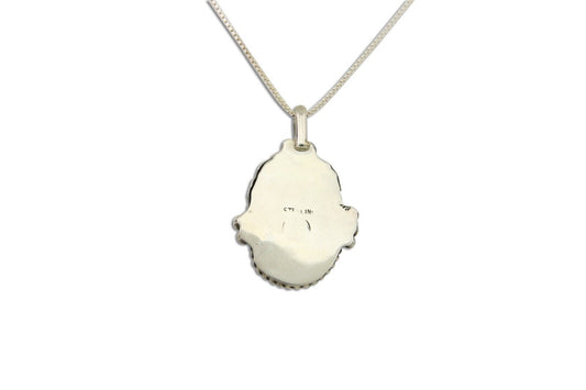 Navajo Necklace 925 Silver Natural Turquoise Artist Signed C.80's