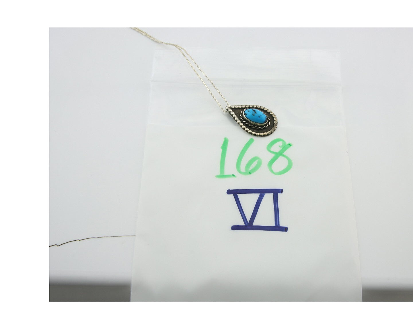 Navajo Sterling Silver Necklace Authentic Turquoise Vintage Handmade