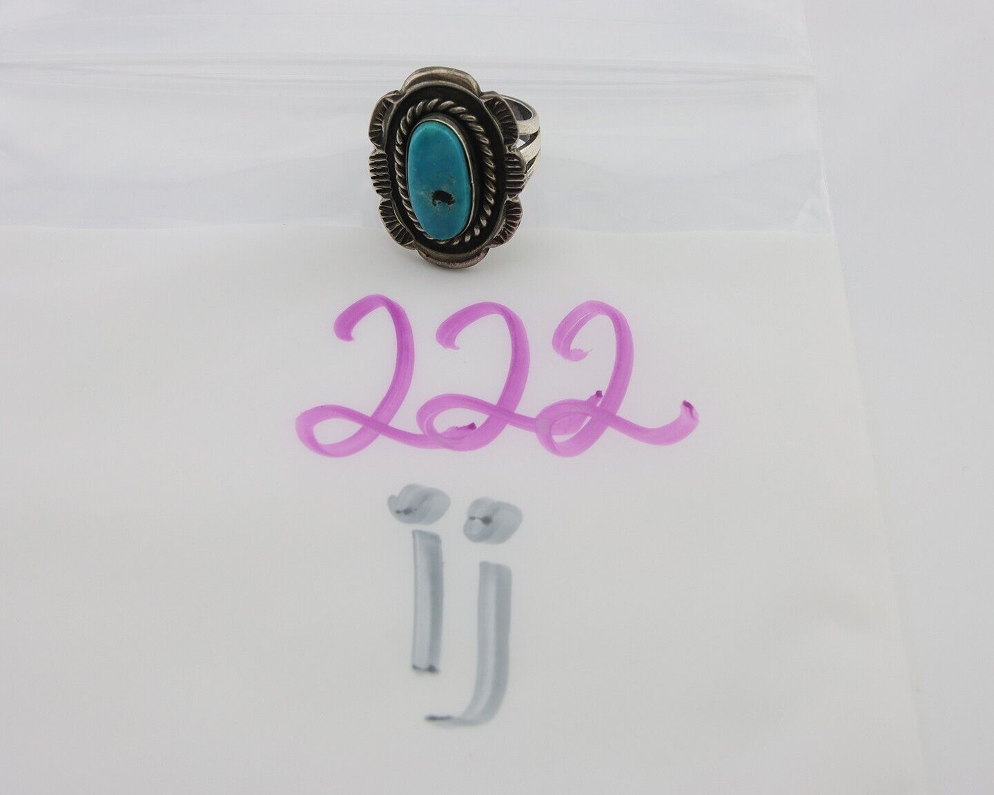 Navajo Ring 925 Silver Bisbee Turquoise Signed Herbert Cayatineto C80s Size 7.5