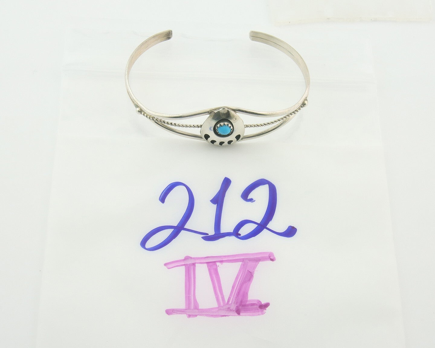 Navajo Bracelet 925 Silver Handmade Animal Claw Cuff Native American Artist C80s