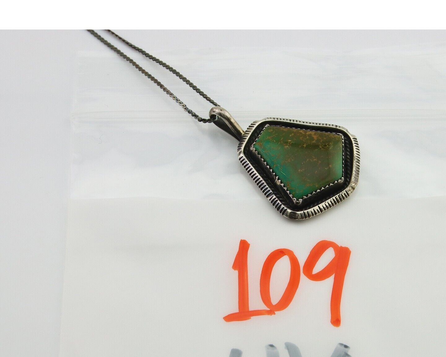 Navajo Necklace 925 Silver Royston Turquoise Artist Signed MN C.80's