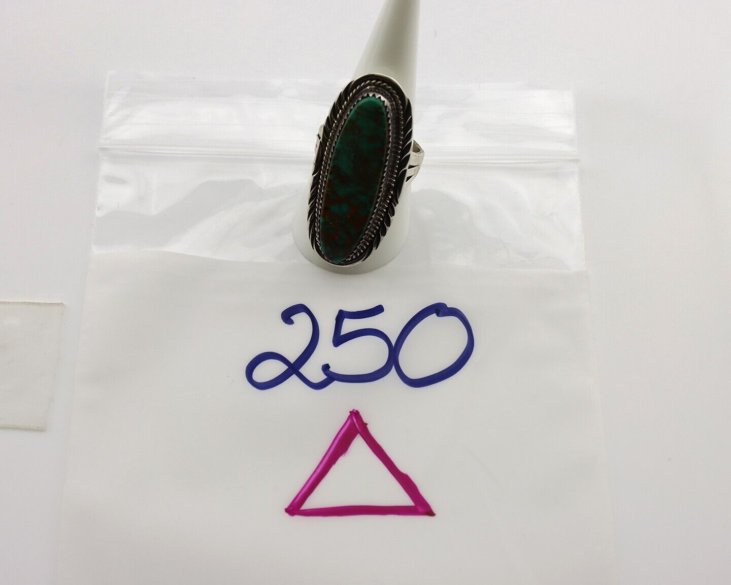 Navajo Ring 925 Silver Natural Mined Spiderweb Turquoise Artist Signed USA C.80s