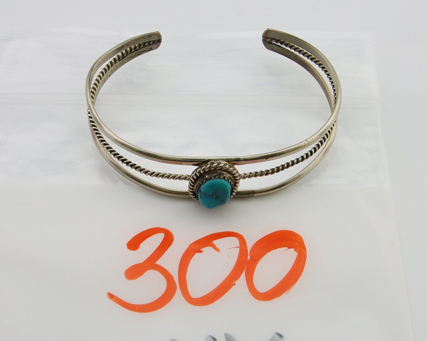 Navajo Cuff Bracelet 925 Silver Turquoise Cuff Artist Signed EG C.80's