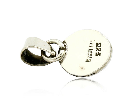 Navajo Hand Stamped Natural Mined Cornelian in .925 SOLID Silver Pendant