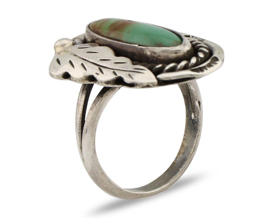 Navajo Handmade Ring 925 Silver Turquoise Native American Signed J C.80's