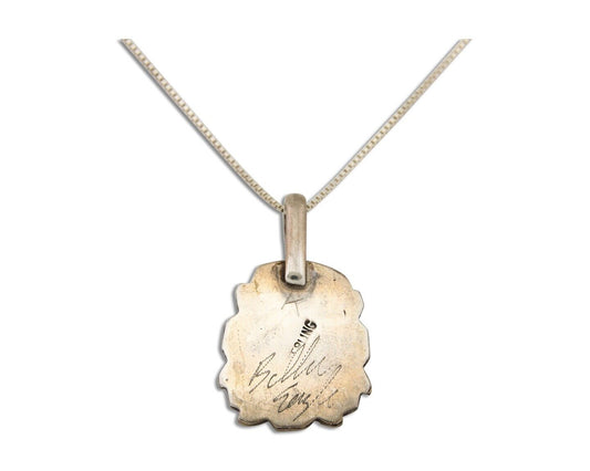 Navajo Necklace 925 Silver Turquoise Artist Signed Billy Eagle C.80's