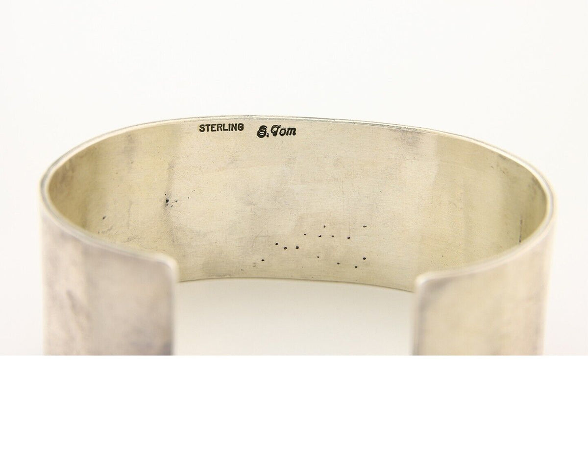 Hopi Pictograph Bracelet 925 Silver Handmade Artist Signed S Tom C.80's