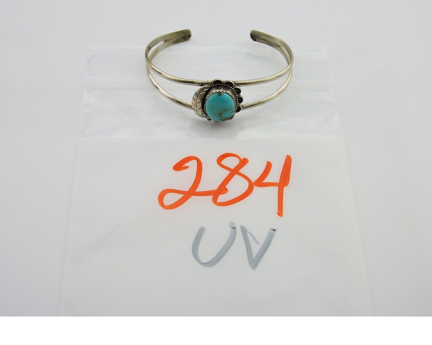 Navajo Cuff Bracelet 925 Silver Turquoise Cuff Native American Artist C.80's