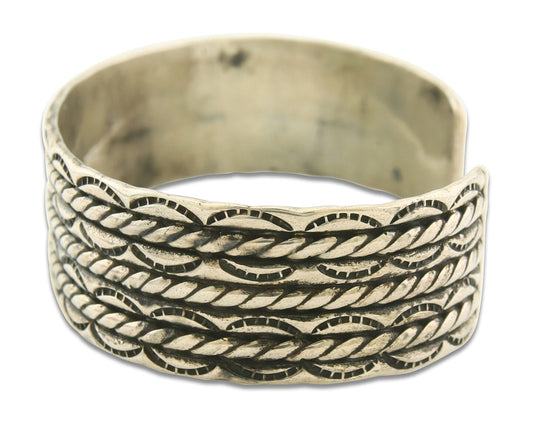 Men's Navajo Bracelet 925 Silver Artist Signed C Montoya Cuff C.80's