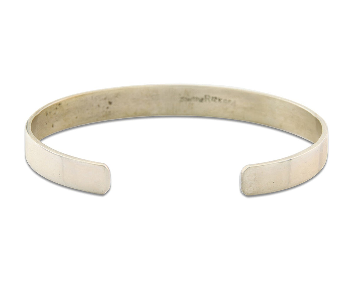 Navajo Bracelet 925 Silver & 12k Yellow Gold Filled Signed R C.80's