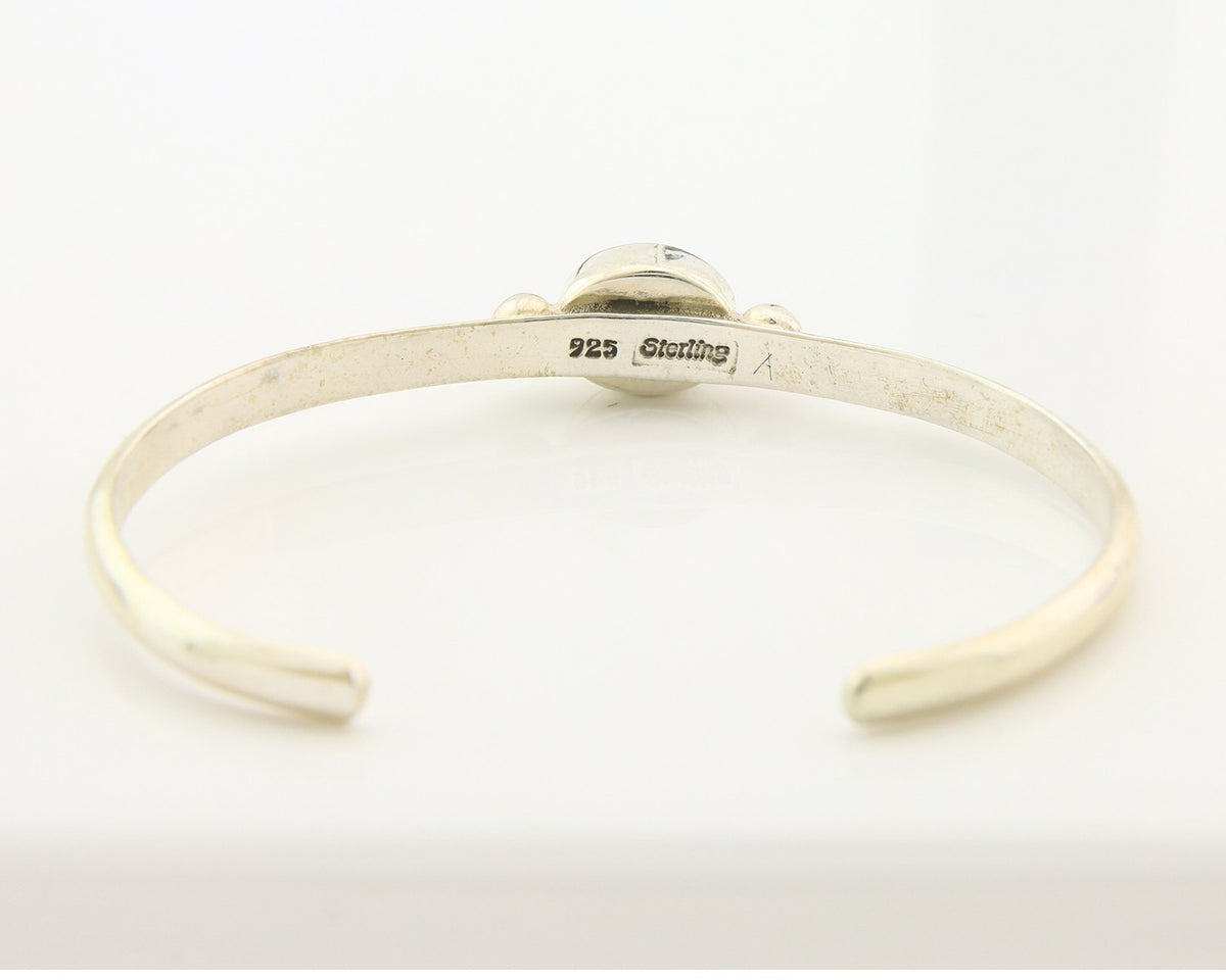 Navajo Cuff Bracelet Sterling Silver Natural Mined MOP Native Artist