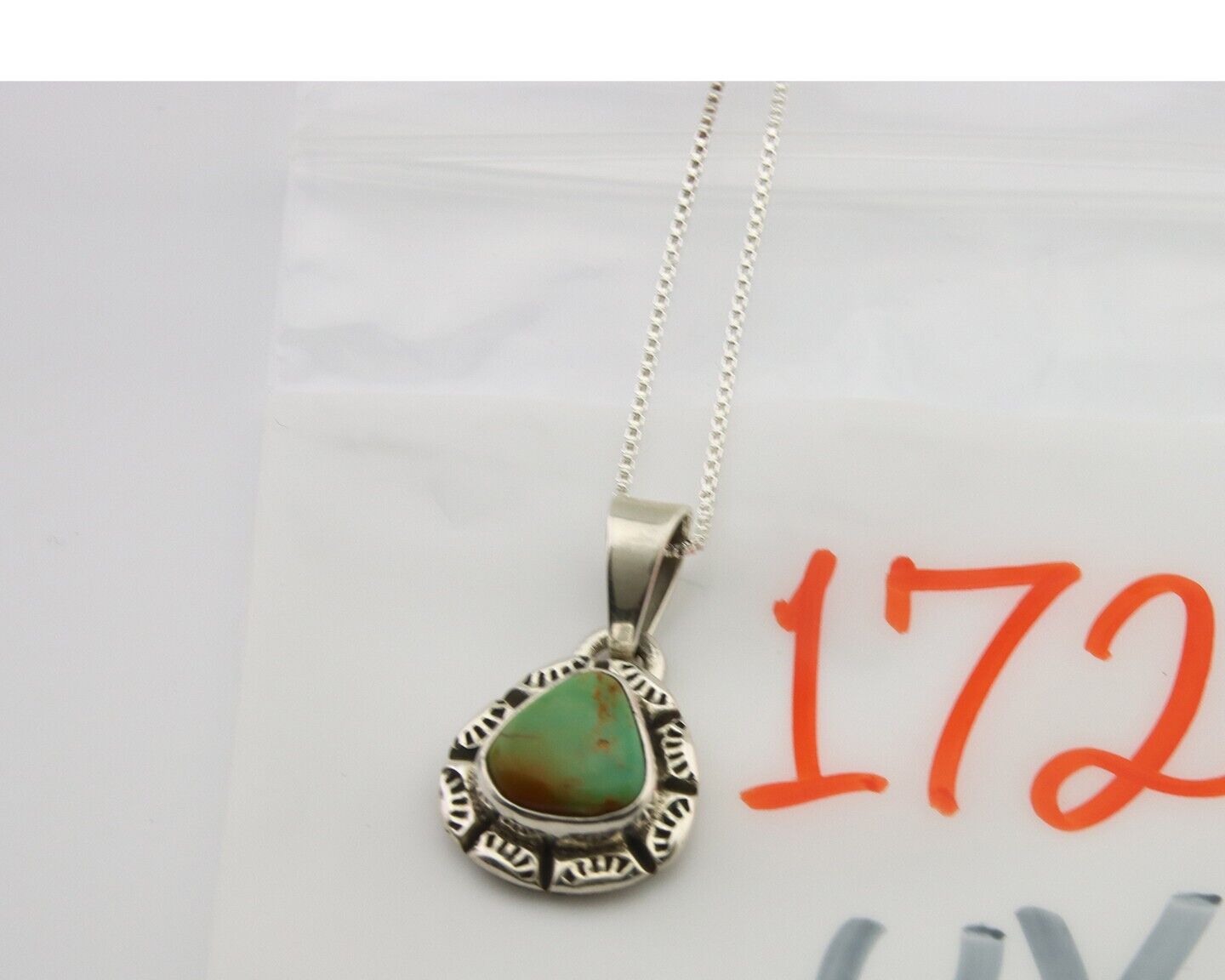 Navajo Necklace 925 Silver Natural Turquoise Artist Signed C Montoya C.80's