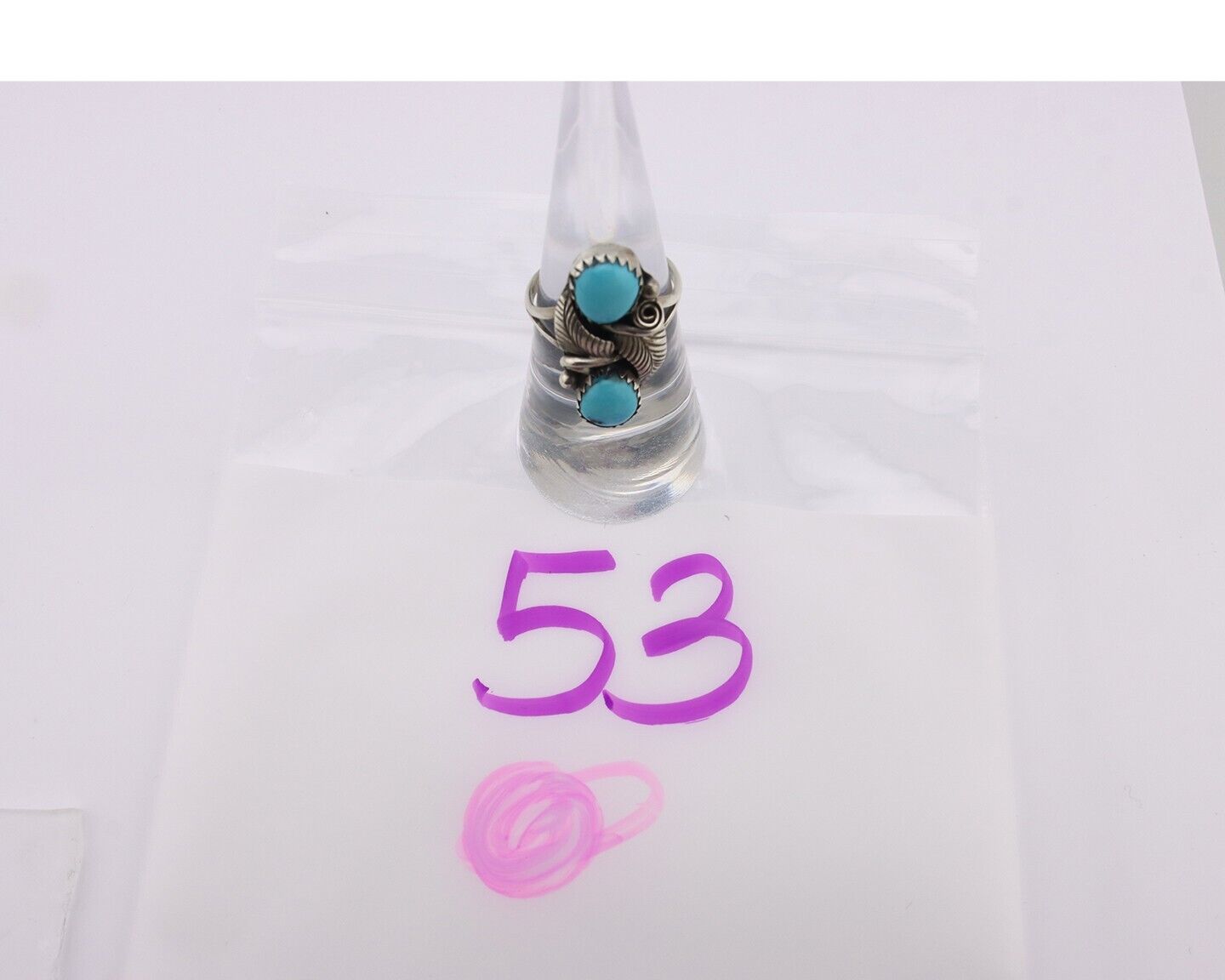 Navajo Ring 925 Silver Natural Blue Turquoise Native American Artist C.80's