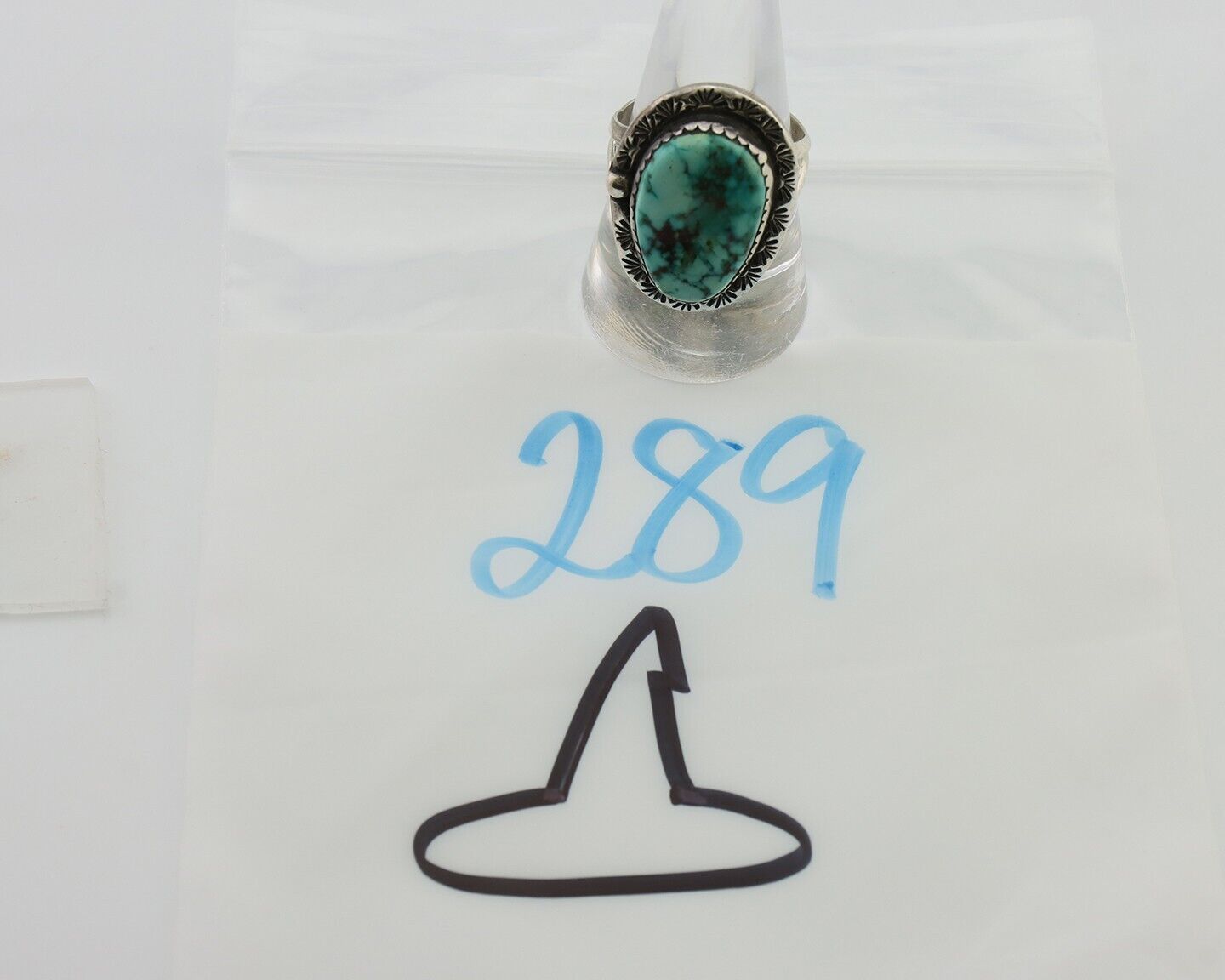 Navajo Ring 925 Silver Natural Blue Turquoise Tom Willeto C.80's